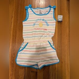 NWT Striped Little Mermaid Kids Romper / Cover-up - Size 7/8
